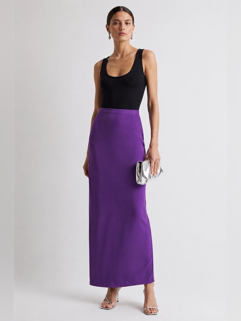 Glam Purple Maxi Pencil Skirt NWT
